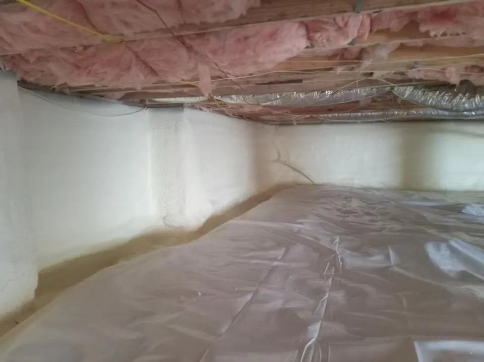 Crawl space encapsulation with closed-cell spray foam for Attic Insulation in Ellicott