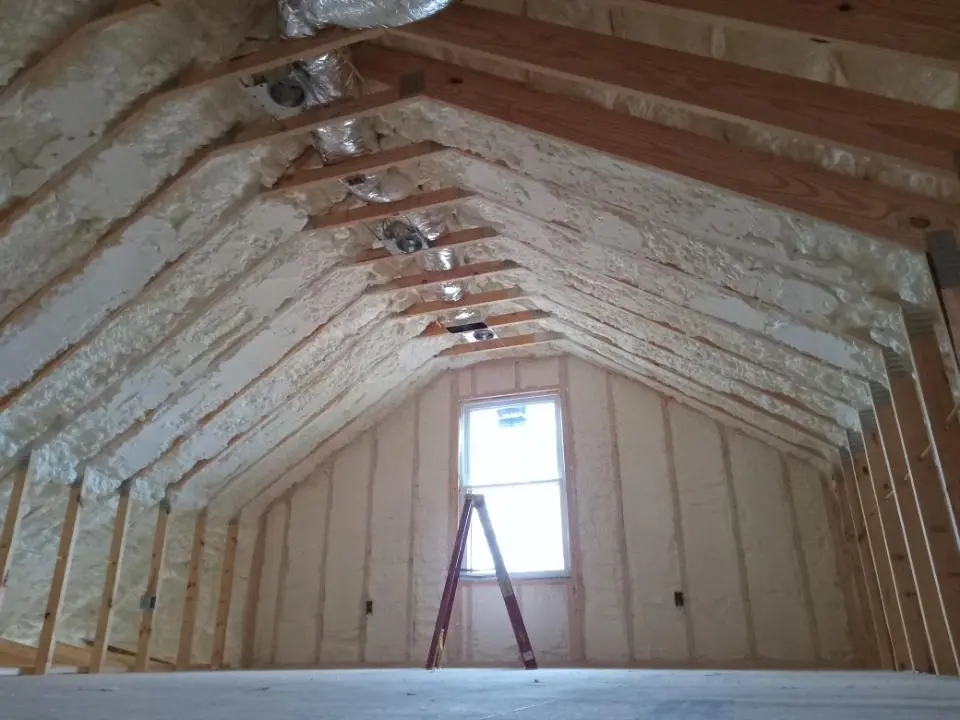Spray foam roofing application for Crawl Space Insulation project in Ellicott